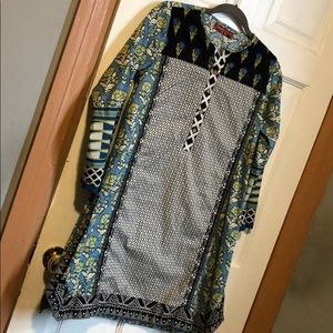 Khaadi Pret Cotton Kurta size 10 blue